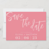 Moderne Roze Save The Date (Voorkant)