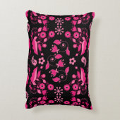 Moderne Roze Scandinavisch Bloemmotief Accent Kussen (Achterkant (Verticaal))