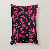 Moderne Roze Scandinavisch Bloemmotief Accent Kussen (Voorkant(Verticaal))