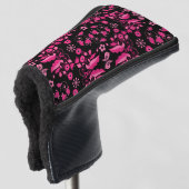 Moderne Roze Scandinavische Bloem Motief Golfheadcover (3/4 voorkant)