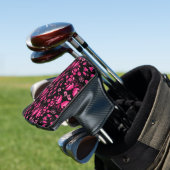 Moderne Roze Scandinavische Bloem Motief Golfheadcover (Insitu)