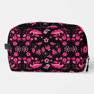 Moderne Roze Scandinavische Bloem Motief Toilettasje