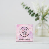 Moderne Roze Scannbare QR-code Digitale Sociale Me Vierkante Visitekaartje (Staand voorkant)