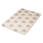 Moderne  Roze Schelpen op Beige Cream Badmat (Gekanteld)