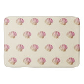 Moderne  Roze Schelpen op Beige Cream Badmat (Voorkant)