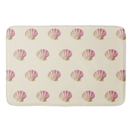 Moderne  Roze Schelpen op Beige Cream Badmat
