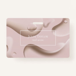 Moderne Roze Schoonheidssalon Nail Artist Business Badge