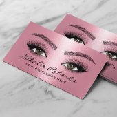 Moderne Roze Schoonheidssalon Wimper Microblading Visitekaartje