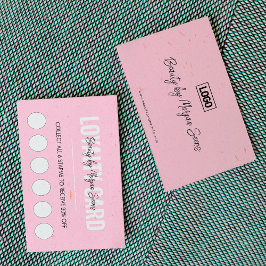 Moderne Roze Schoonheidsspa Loyaltykaart Script Klantenkaartje