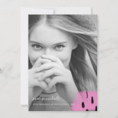 Moderne roze schuine streep één fotograafpartij in kaart (Voorkant)