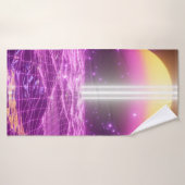 Moderne roze Sci Fi pop art scene3 Badhanddoek (Badhanddoek)