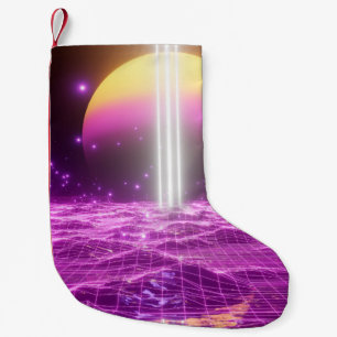 Moderne roze Sci Fi pop art scene3 Kleine Kerstsok