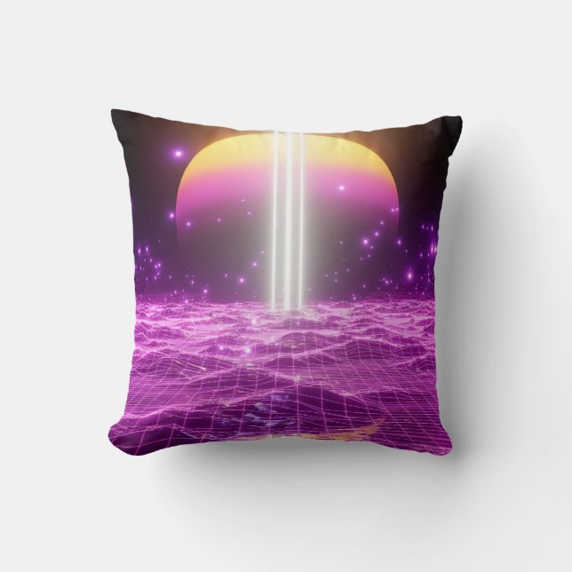 Moderne roze Sci Fi pop art scene3 Kussen (Voorkant)
