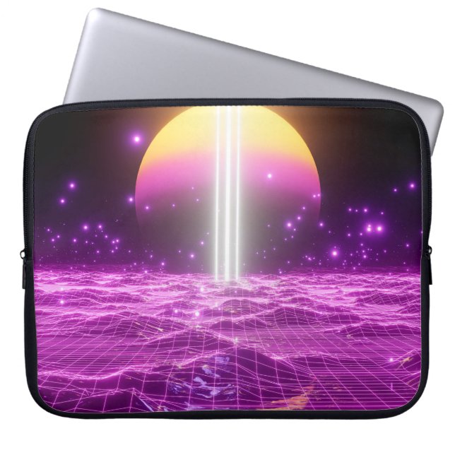 Moderne roze Sci Fi pop art scene3 Laptop Sleeve (Voorkant)