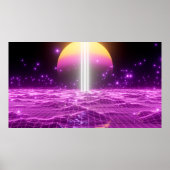 Moderne roze Sci Fi pop art scene3 Poster (Voorkant)