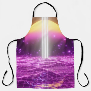 Moderne roze Sci Fi pop art scene3 Schort