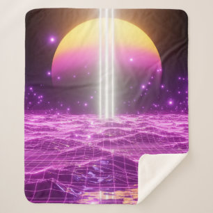 Moderne roze Sci Fi pop art scene3 Sherpa Deken