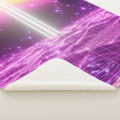 Moderne roze Sci Fi pop art scene3 Sherpa Deken (3/4)