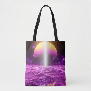 Moderne roze Sci Fi pop art scene3 Tote Bag