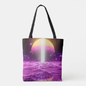 Moderne roze Sci Fi pop art scene3 Tote Bag (Achterkant)
