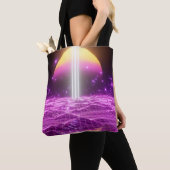 Moderne roze Sci Fi pop art scene3 Tote Bag (Dichtbij)