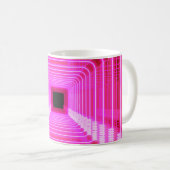 Moderne roze Sci Fi pop Koffiemok (Voorkant rechts)