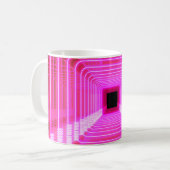Moderne roze Sci Fi pop Koffiemok (Voorkant links)