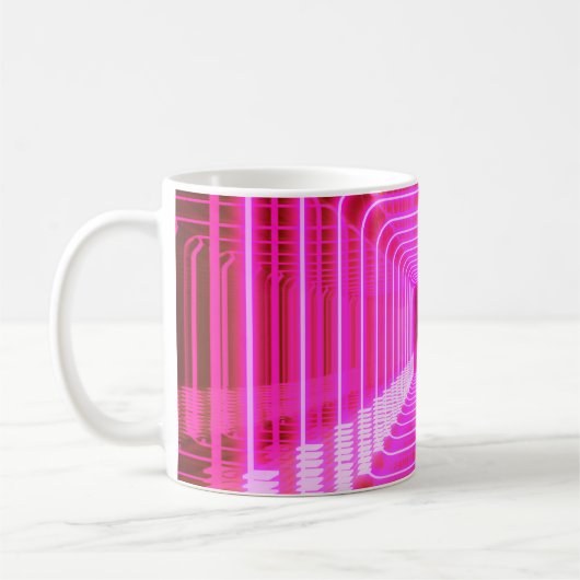 Moderne roze Sci Fi pop Koffiemok (Links)
