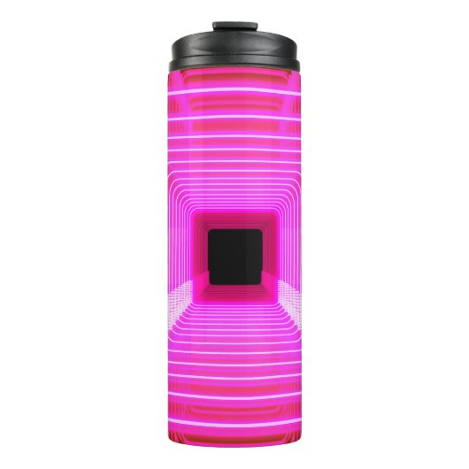 Moderne roze Sci Fi pop Thermosbeker (Voorkant)