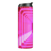 Moderne roze Sci Fi pop Thermosbeker (Gedraaid links)