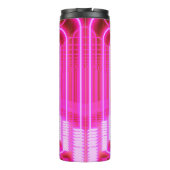 Moderne roze Sci Fi pop Thermosbeker (Achterkant)