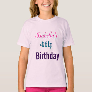 Moderne roze script aangepaste verjaardagsfeestje t-shirt