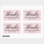 Moderne Roze Script Bedankt Geniet Van Uw Aankoop Rechthoekige Sticker (Vel)