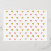 Moderne Roze Script Chic Harten Zwart Wit Foto Folie Feestdagenkaart (Achterkant)