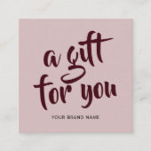 Moderne roze script coupon kortingskaart (Voorkant)