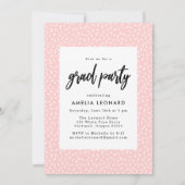 Moderne Roze Script Foto Afstudeerfeest Kaart (Achterkant)