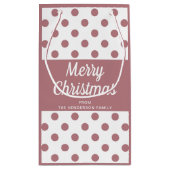 Moderne Roze Script Prettig Kerstfeest Klein Cadeauzakje (Achterkant)