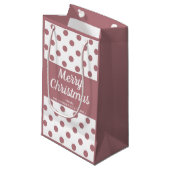 Moderne Roze Script Prettig Kerstfeest Klein Cadeauzakje (Voorkant Gekanteld)