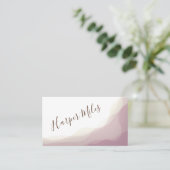 Moderne roze script sweep symbolen visitekaartje (Staand voorkant)