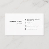 Moderne roze script sweep symbolen visitekaartje (Achterkant)