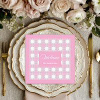 Moderne Roze Servetten Persoonlijk Geruit Accent