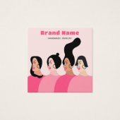 Moderne Roze Sieraden Winkel Crafter Oorbellen Hou Vierkante Visitekaartjes (Voorkant)