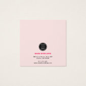 Moderne Roze Sieraden Winkel Crafter Oorbellen Hou Vierkante Visitekaartjes (Achterkant)