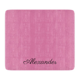 Moderne roze sjabloon, zwart script snijplank