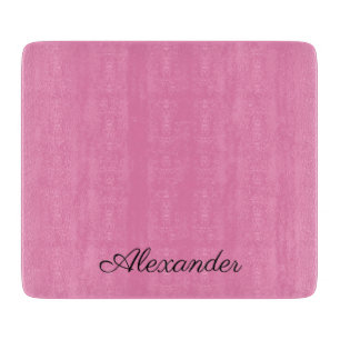 Moderne roze sjabloon, zwart script snijplank