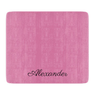 Moderne roze sjabloon, zwart script snijplank