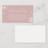 Moderne Roze Sneeuwvlokken Baby shower Boeken voor Informatiekaartje (Voorkant / Achterkant)