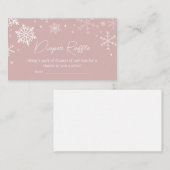 Moderne Roze Sneeuwvlokken Baby shower Luier Raffl Informatiekaartje (Voorkant / Achterkant)