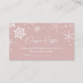 Moderne Roze Sneeuwvlokken Baby shower Luier Raffl Informatiekaartje (Voorkant)