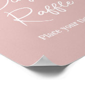 Moderne Roze Sneeuwvlokken Baby shower Luier Raffl Poster (Hoek)